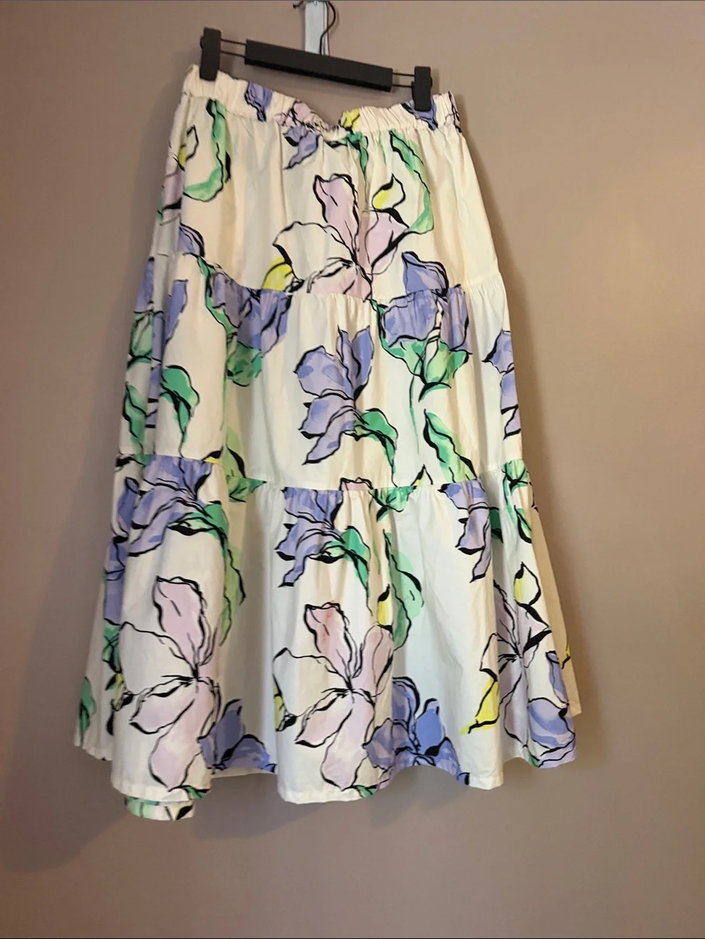 a new day Floral Print Midi Skirt - Medium NWOT